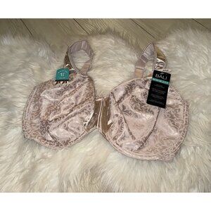 Bali 3562 Satin Tracings Minimizer Bra Scroll Print UW Womens 36G Pink New